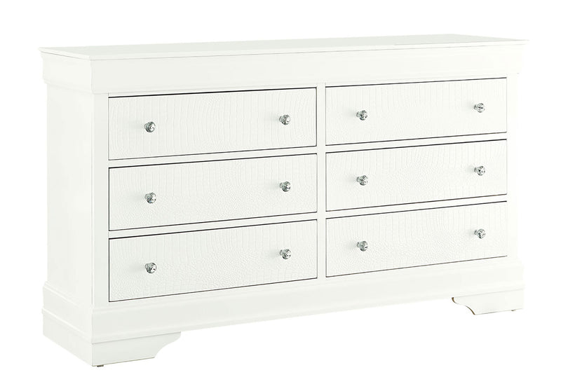 Pompei Metallic White Dresser - POMPEI-METALLIC WHITE-DR-N