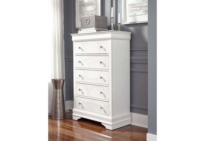 Pompei Metallic White King Bed Group With Led - Gate FurnitureKing Bed