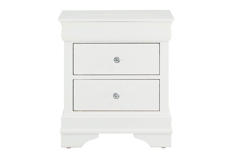 Pompei Metallic White Nightstand - POMPEI-METALLIC WHITE-NS-N