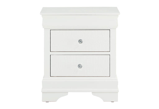 Pompei Metallic White Nightstand - POMPEI-METALLIC WHITE-NS-N