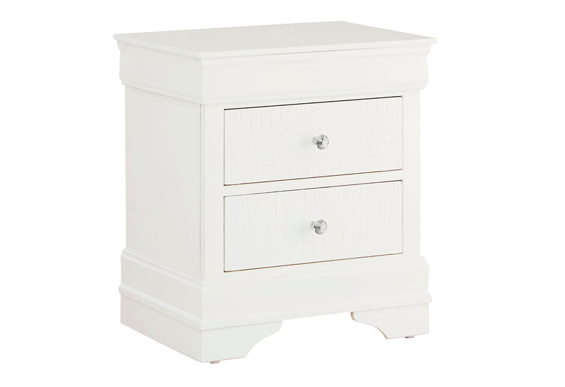 Pompei Metallic White Nightstand - POMPEI-METALLIC WHITE-NS-N