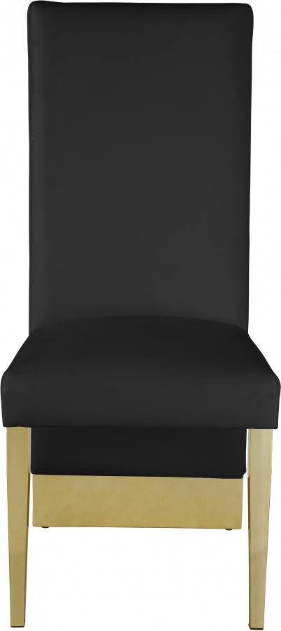 Porsha Vegan Leather Upholstered Dining Chair in Black, Set of 2 - 749Black-C