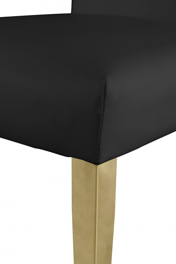 Porsha Vegan Leather Upholstered Dining Chair in Black, Set of 2 - 749Black-C