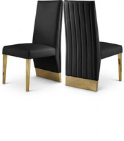 Porsha Vegan Leather Upholstered Dining Chair in Black, Set of 2 - 749Black-C