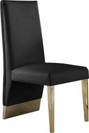 Porsha Vegan Leather Upholstered Dining Chair in Black, Set of 2 - 749Black-C