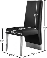 Porsha Vegan Leather Upholstered Dining Chair in Black, Set of 2 - 750Black-C