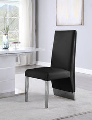Porsha Vegan Leather Upholstered Dining Chair in Black, Set of 2 - 750Black-C