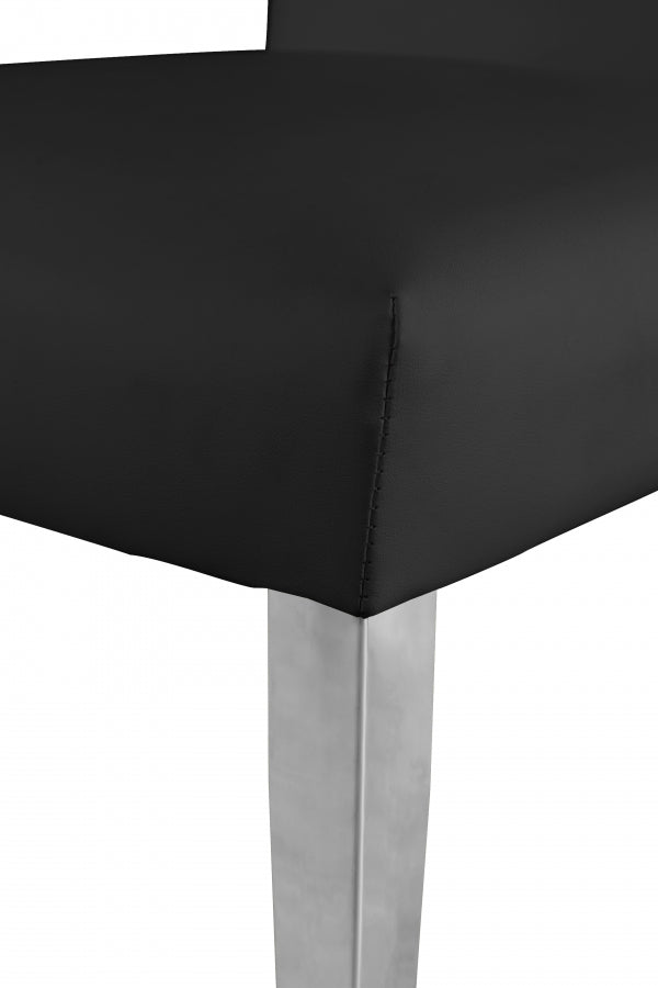 Porsha Vegan Leather Upholstered Dining Chair in Black, Set of 2 - 750Black-C