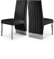Porsha Vegan Leather Upholstered Dining Chair in Black, Set of 2 - 750Black-C