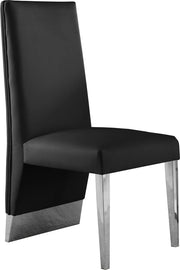 Porsha Vegan Leather Upholstered Dining Chair in Black, Set of 2 - 750Black-C