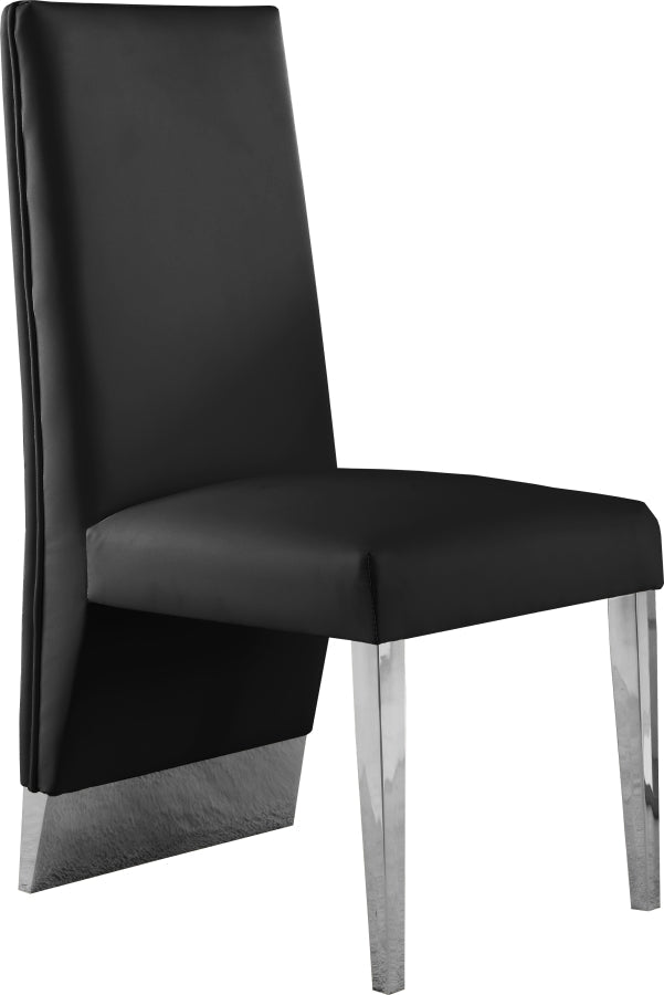 Porsha Vegan Leather Upholstered Dining Chair in Black, Set of 2 - 750Black-C