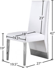 Porsha Vegan Leather Upholstered Dining Chair in White, Set of 2 - 750White-C