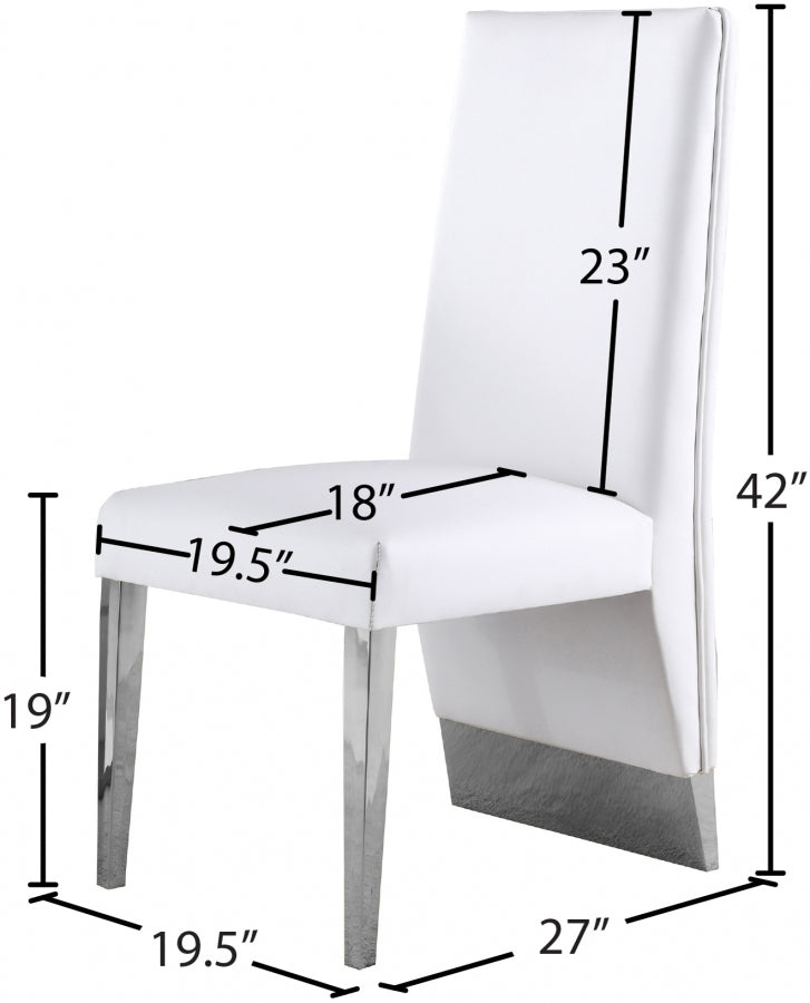 Porsha Vegan Leather Upholstered Dining Chair in White, Set of 2 - 750White-C
