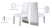 Porsha Vegan Leather Upholstered Dining Chair in White, Set of 2 - 750White-C