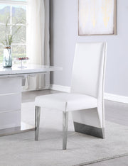 Porsha Vegan Leather Upholstered Dining Chair in White, Set of 2 - 750White-C