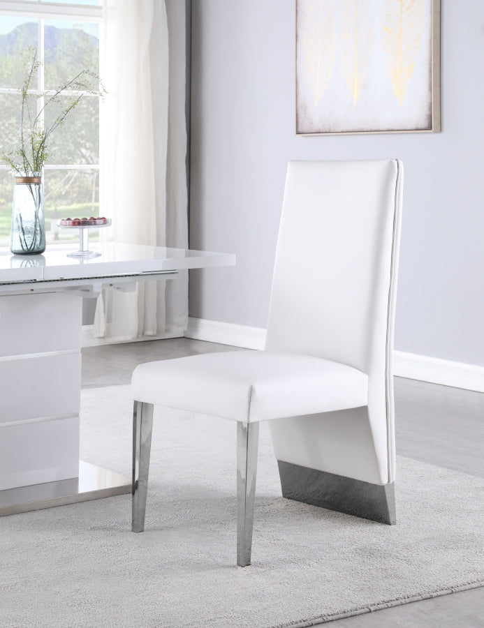 Porsha Vegan Leather Upholstered Dining Chair in White, Set of 2 - 750White-C