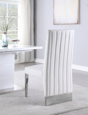Porsha Vegan Leather Upholstered Dining Chair in White, Set of 2 - 750White-C