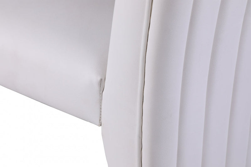 Porsha Vegan Leather Upholstered Dining Chair in White, Set of 2 - 750White-C