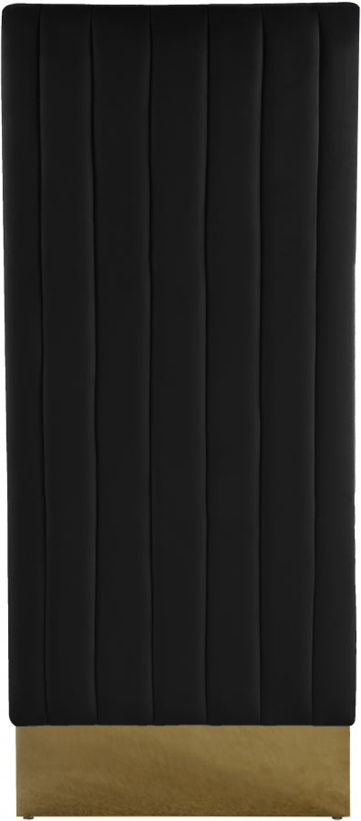 Porsha Velvet Upholstered Dining Chair in Black, Set of 2 - 755Black-C