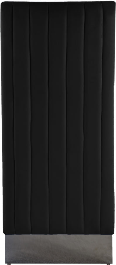 Porsha Velvet Upholstered Dining Chair in Black, Set of 2 - 756Black-C