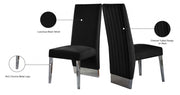 Porsha Velvet Upholstered Dining Chair in Black, Set of 2 - 756Black-C