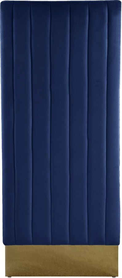 Porsha Velvet Upholstered Dining Chair in Blue, Set of 2 - 755Navy-C