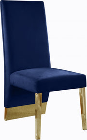 Porsha Velvet Upholstered Dining Chair in Blue, Set of 2 - 755Navy-C