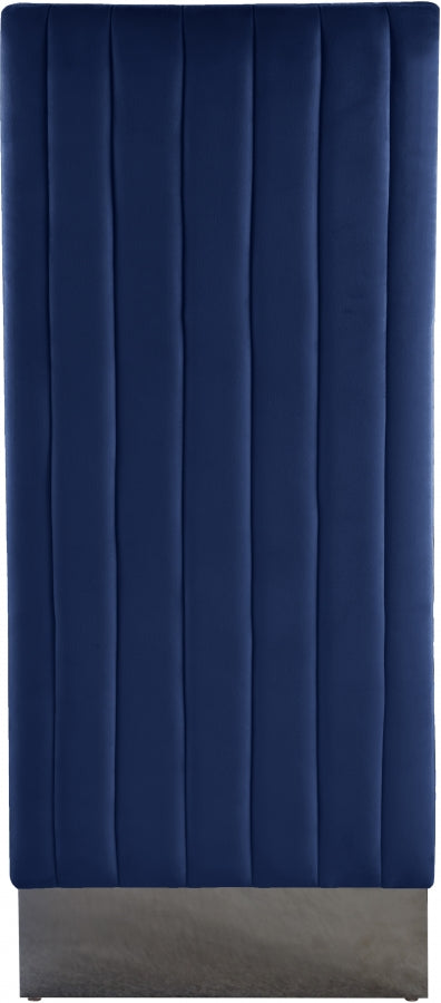 Porsha Velvet Upholstered Dining Chair in Blue, Set of 2 - 756Navy-C