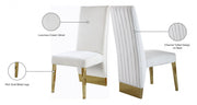 Porsha Velvet Upholstered Dining Chair in Cream, Set of 2 - 755Cream-C