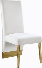 Porsha Velvet Upholstered Dining Chair in Cream, Set of 2 - 755Cream-C
