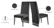 Porsha Velvet Upholstered Dining Chair in Grey, Set of 2 - 756Grey-C