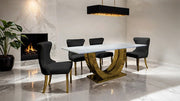 Portanova Gold Dining Table - FM33003GD-T-TABLE
