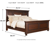 Porter King Panel Bed with Mirrored Dresser and Chest in Rustic Brown - PKG006249