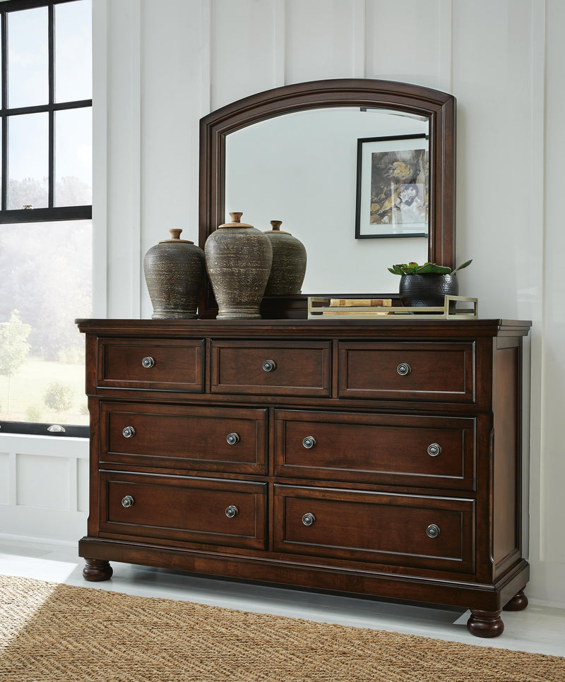 Porter Queen Panel Bed, Dresser, Mirror and 2 Nightstands - B697B52