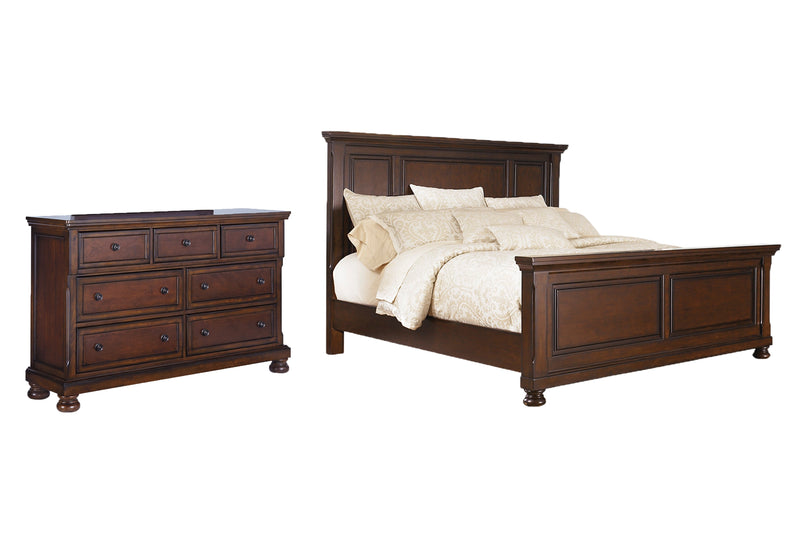 Porter Queen Panel Bed with Dresser in Rustic Brown - PKG006286