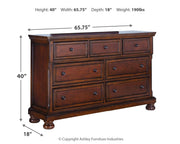 Porter Queen Panel Bed with Dresser in Rustic Brown - PKG006286