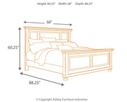 Porter Queen Panel Bed with Mirrored Dresser and Chest in Rustic Brown - PKG006288