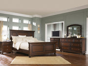 Porter Queen Panel Bed with Mirrored Dresser in Rustic Brown - PKG000520