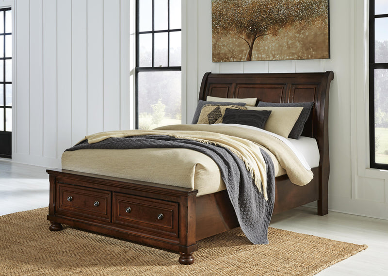 Porter Queen Sleigh Storage Bed, Dresser and Mirror - B697B53