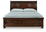 Porter Rustic Brown California King Sleigh Storage Bed - B697B47
