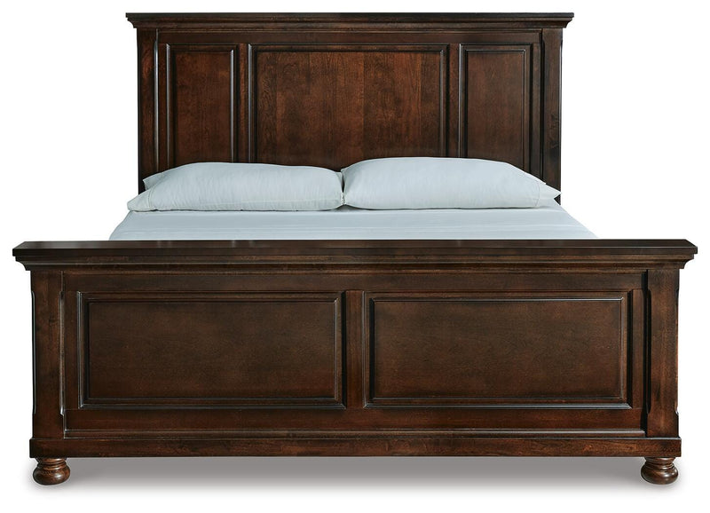 Porter Rustic Brown King Panel Bed, Chest and 2 Nightstands - B697B31