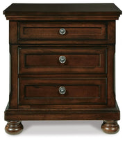 Porter Rustic Brown King Panel Bed, Chest and 2 Nightstands - B697B31