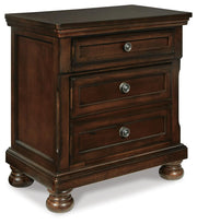 Porter Rustic Brown King Panel Bed, Chest and 2 Nightstands - B697B31