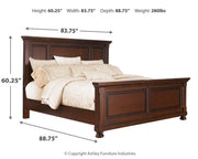 Porter Rustic Brown King Panel Bed, Chest and 2 Nightstands - B697B31