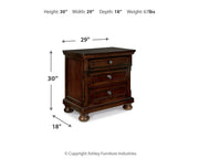 Porter Rustic Brown King Panel Bed, Chest and 2 Nightstands - B697B31