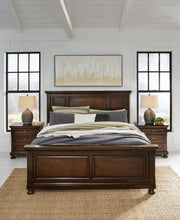 Porter Rustic Brown King Panel Bed, Chest and 2 Nightstands - B697B31