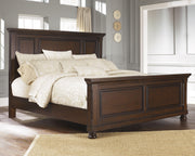 Porter Rustic Brown King Panel Bed, Chest and 2 Nightstands - B697B31