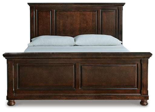Porter Rustic Brown King Panel Bed, Chest and 2 Nightstands - B697B31