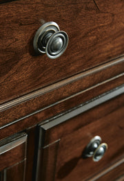 Porter Rustic Brown King Panel Bed, Chest and 2 Nightstands - B697B31