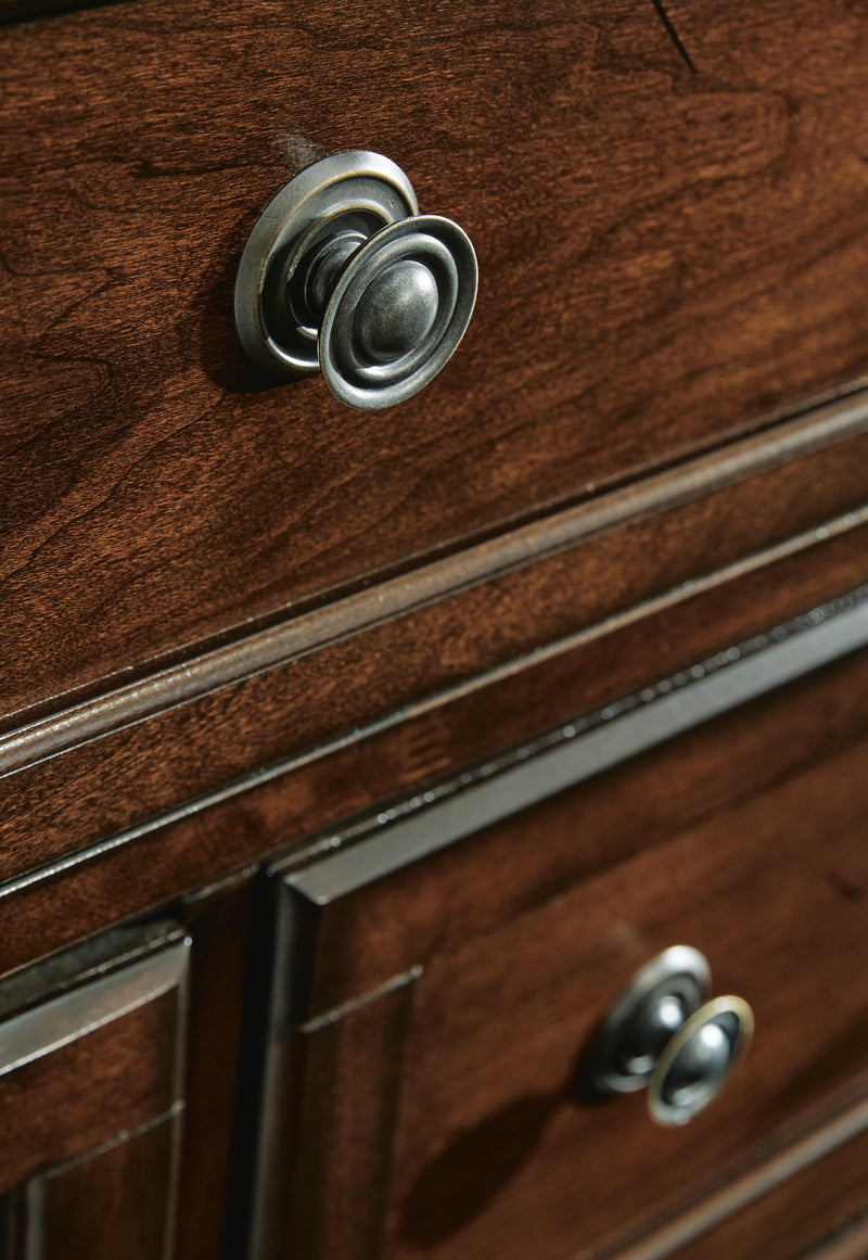 Porter Rustic Brown King Panel Bed, Chest and 2 Nightstands - B697B31